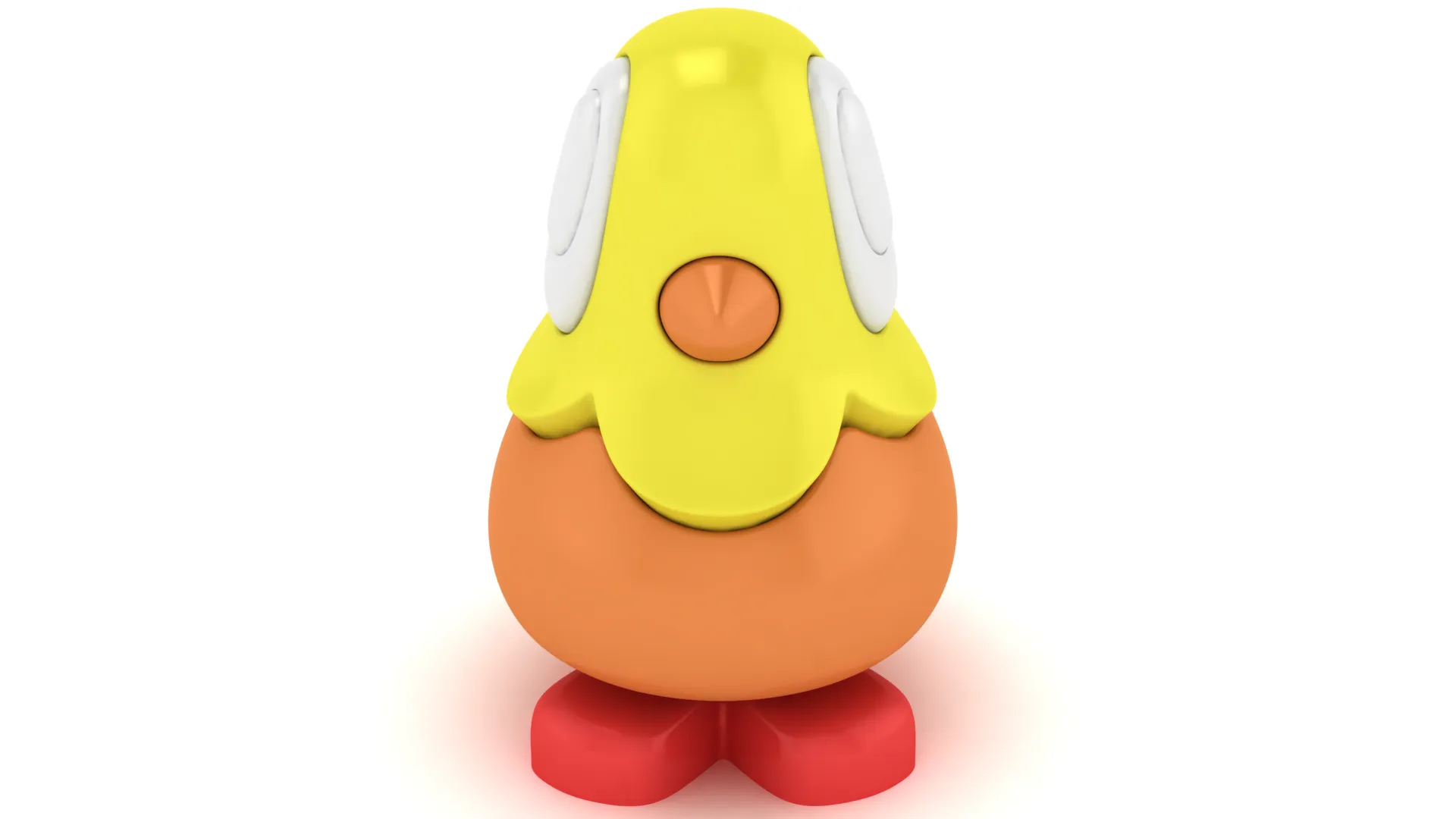 Cute Yellow Duck 3D Cartoon Character SVG 3D Model .c4d .max .obj .3ds .fbx .stl .blend 