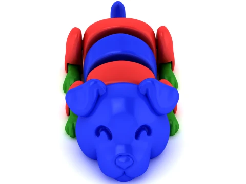Colorful 3D Cartoon Caterpillar Modello 3D