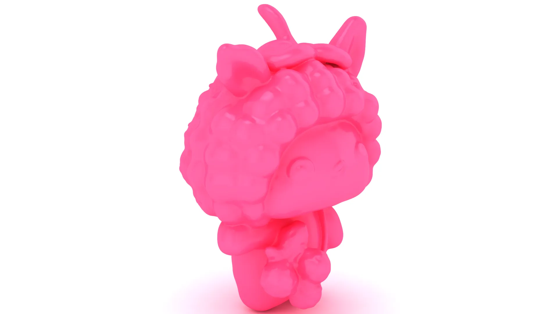 Cute Pink 3D Dragon Character 3D Model .c4d .max .obj .3ds .fbx .stl .blend 