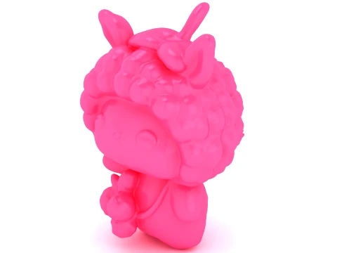 Cute Pink 3D Dragon Character 3D Model