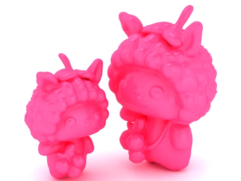Cute Pink 3D Dragon Character 3D Model