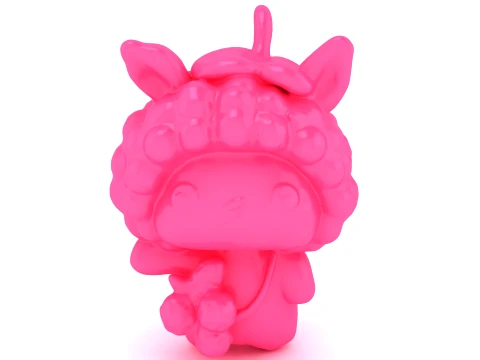 Cute Pink 3D Dragon Character 3D Model