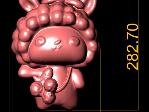 Cute Pink 3D Dragon Character 3D Model