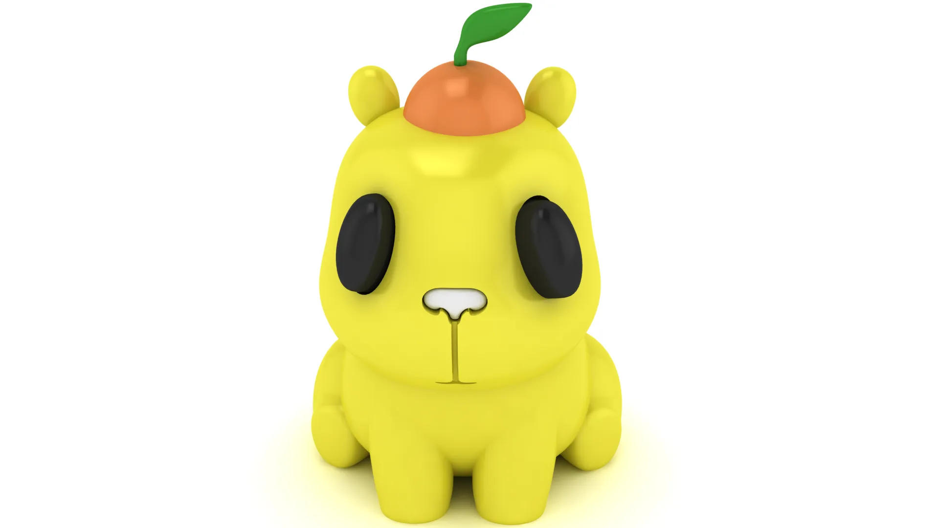 Cute 3D Yellow Hamster with Orange Fruit Hat 3D Model .c4d .max .obj .3ds .fbx .stl .blend 