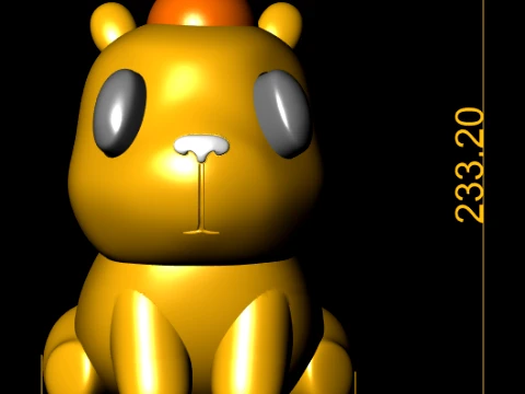 Cute 3D Yellow Hamster with Orange Fruit Hat 3D Model