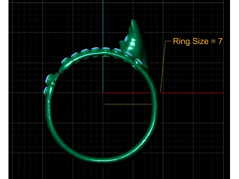 Gemstone Hugging Cat Gold Ring 3D Model