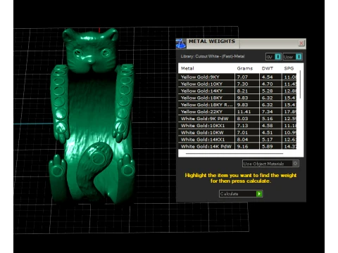 Gemstone Hugging Cat Gold Ring 3D Model