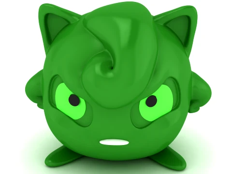 Angry Green Dragon Cartoon 3D Character 3D Modell