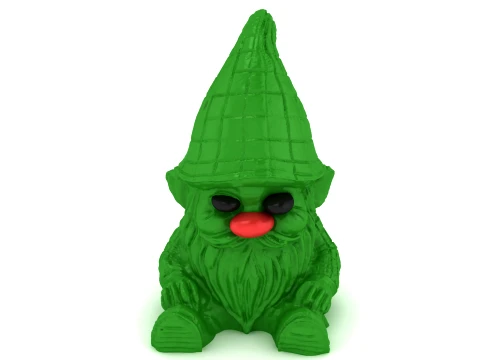 Funny Green Garden Gnome 3D Character 3D Model