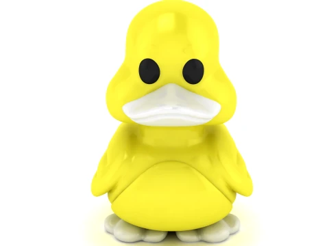 Cute Yellow Duck 3D Character on White Background 3D Model