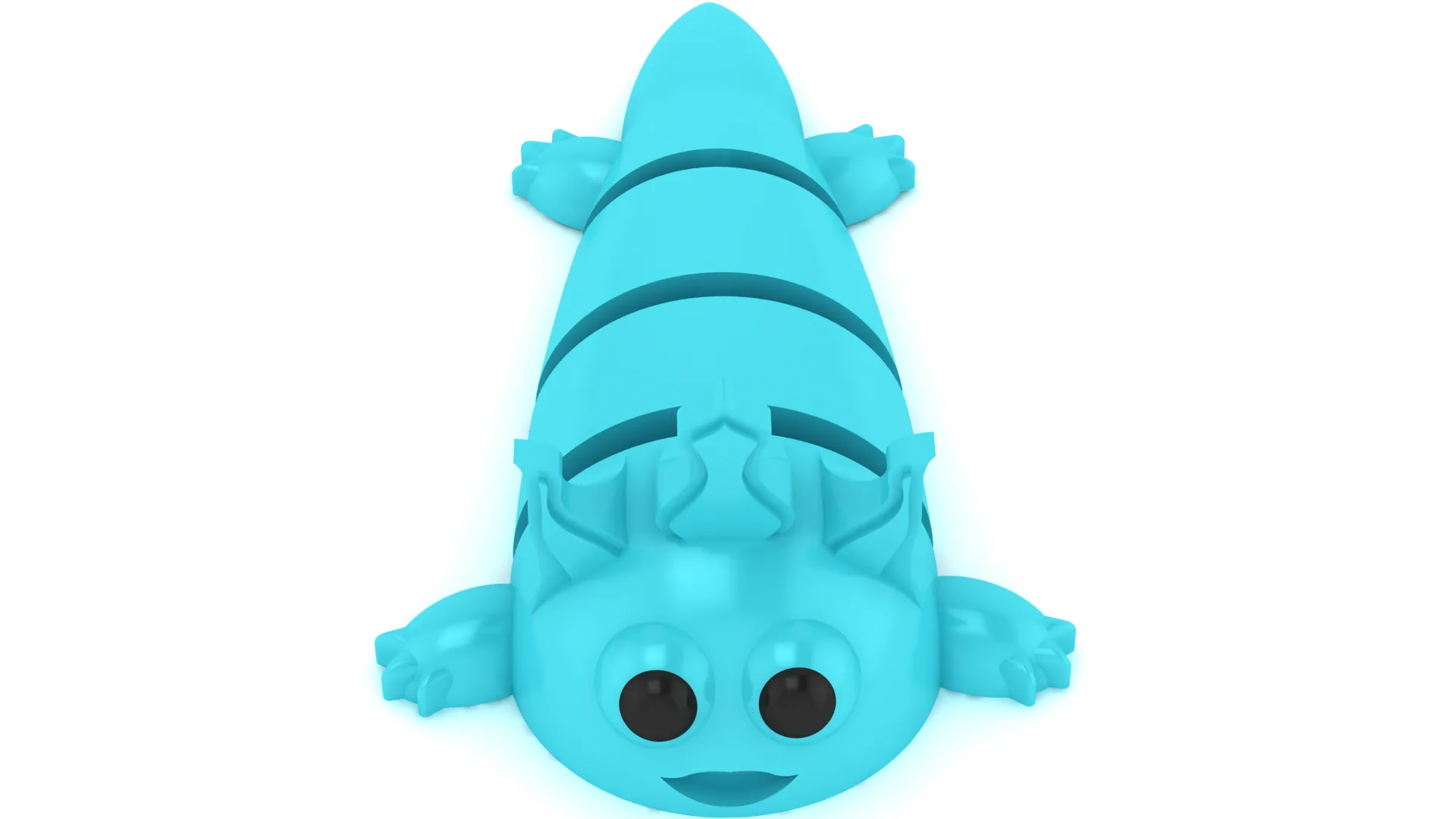 Cute Blue Cartoon Dragon 3D Model .c4d .max .obj .3ds .fbx .stl .blend