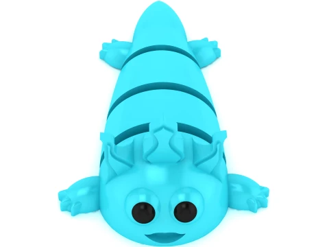 Cute Blue Cartoon Dragon Modelo 3D