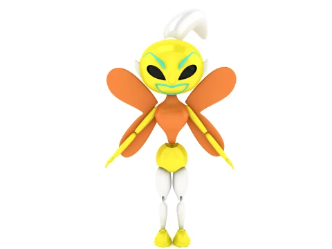 3D Printable Cartoon Insect Character Toy Model 3D 모델