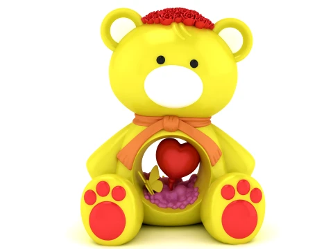 Cute Teddy Bear with a Sweet Surprise 3D Model