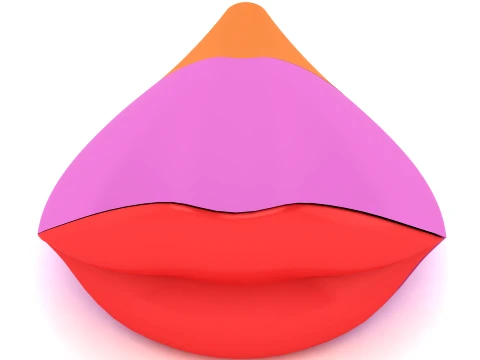 Funny Lips Colorful Hat 3D Model