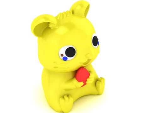 Sad Cute Baby Cat 3D Model