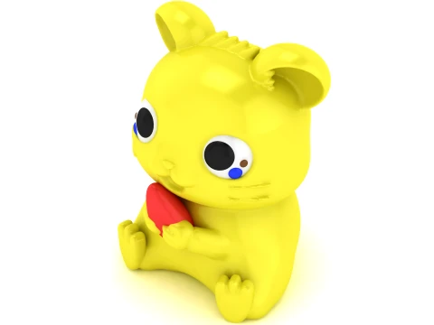 Sad Cute Baby Cat 3D Model