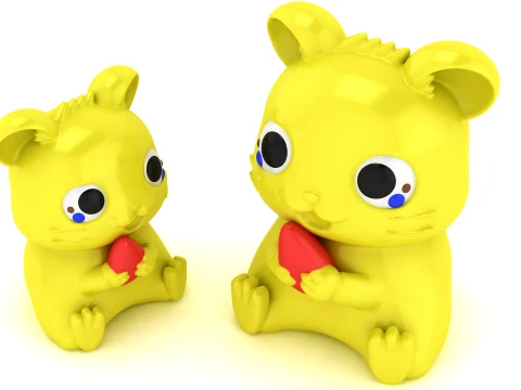 Sad Cute Baby Cat 3D Model