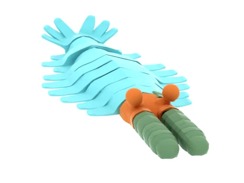 Cartoon Trilobite Creature Set 3D Model