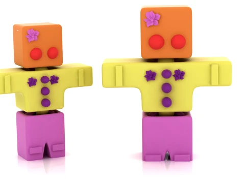 Colorful Block Robot 3D 모델