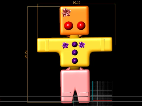 Colorful Block Robot 3D Model