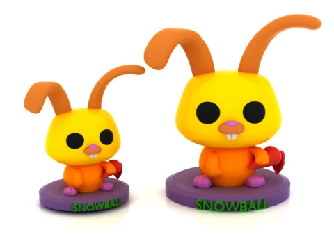 Cute Snowball Bunny 3Dモデル