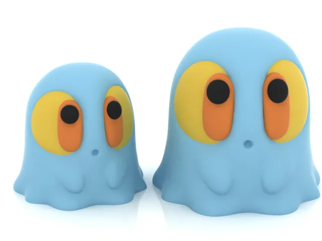 Cute Blue Ghost 3D Model .c4d .max .obj .3ds .fbx .stl .blend 