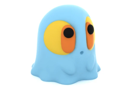 Cute Blue Ghost 3D Model