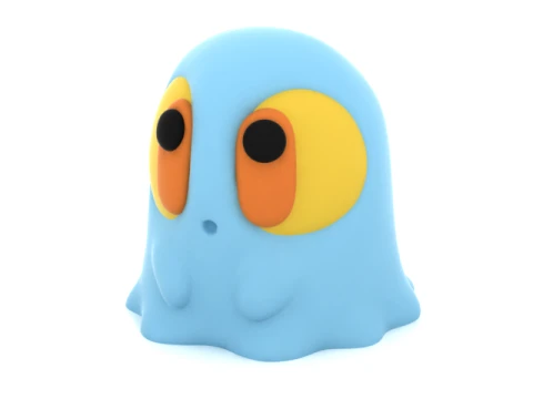 Cute Blue Ghost 3D Model