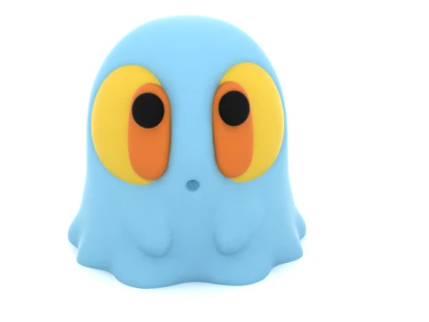 Cute Blue Ghost 3D Model