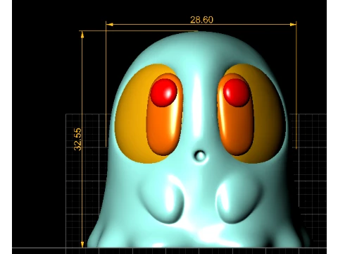 Cute Blue Ghost 3D Model