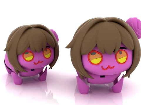 Cute Purple Spider Girl 3D Model
