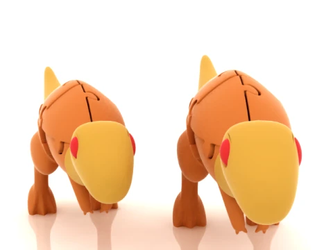 Cartoon Beaked Dinosaur Modelo 3D