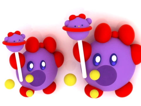 Cute Purple Bear 3D Modell