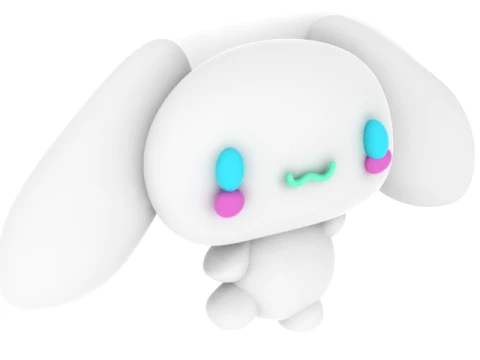 Cute White Bunny 3D Model
