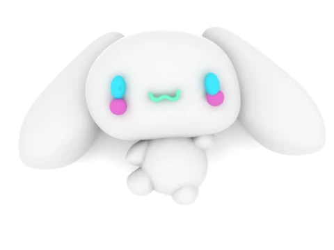 Cute White Bunny 3D Model