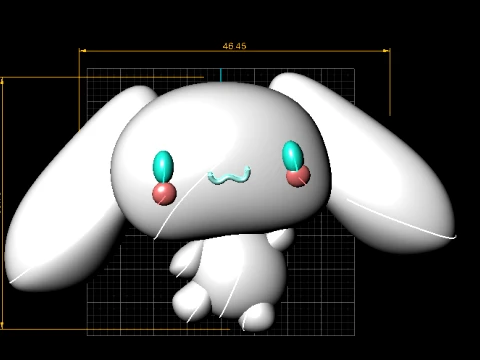 Cute White Bunny 3D Model