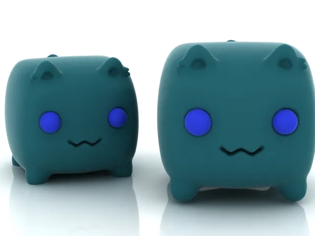 Cute Cube Cat 3D Model .c4d .max .obj .3ds .fbx .stl .blend
