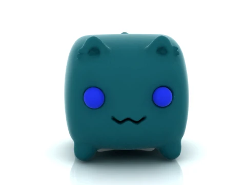 Cute Cube Cat 3D Model
