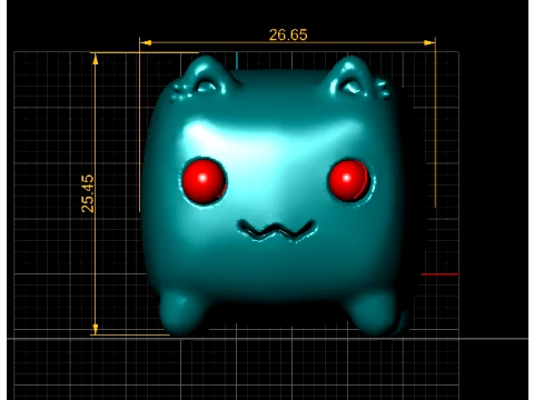 Cute Cube Cat 3D Model