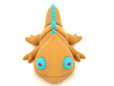 Cute Spiny Lizard 3D Model