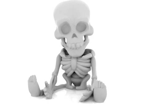 Sitting Cartoon Skeleton 3D Model