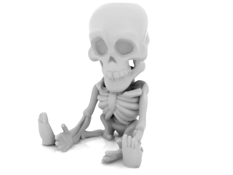 Sitting Cartoon Skeleton 3D Model