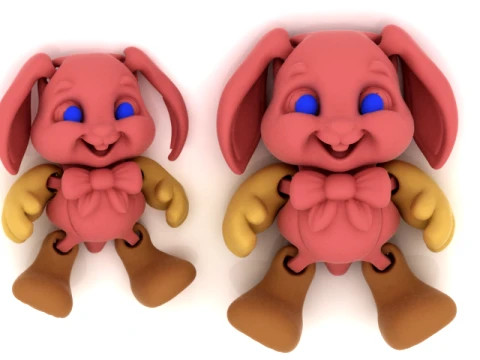 陽気なバニー人形 3Dモデル