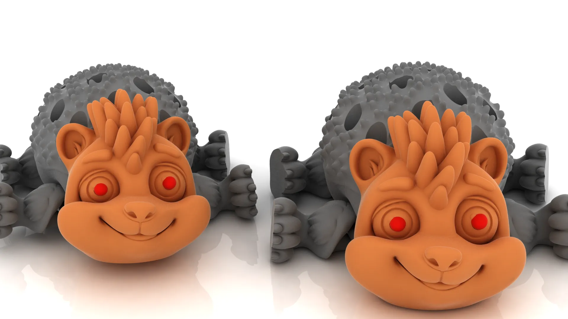 Hedgehog Spider Creature 3D Model .c4d .max .obj .3ds .fbx .stl .blend 