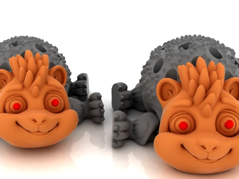 Hedgehog Spider Creature 3D Model