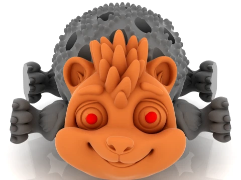 Hedgehog Spider Creature 3D Model