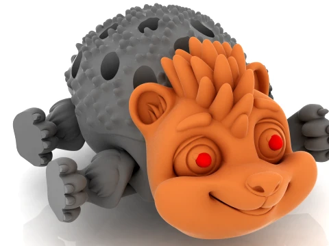 Hedgehog Spider Creature 3D Model