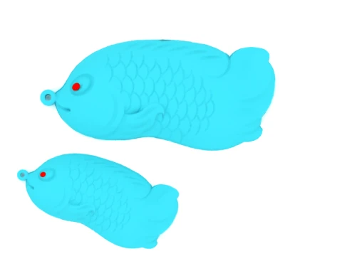 잉어 물고기 펜던트 3D 모델