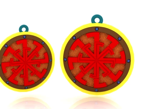 Radiant Sun Wheel Pendant 3D 모델